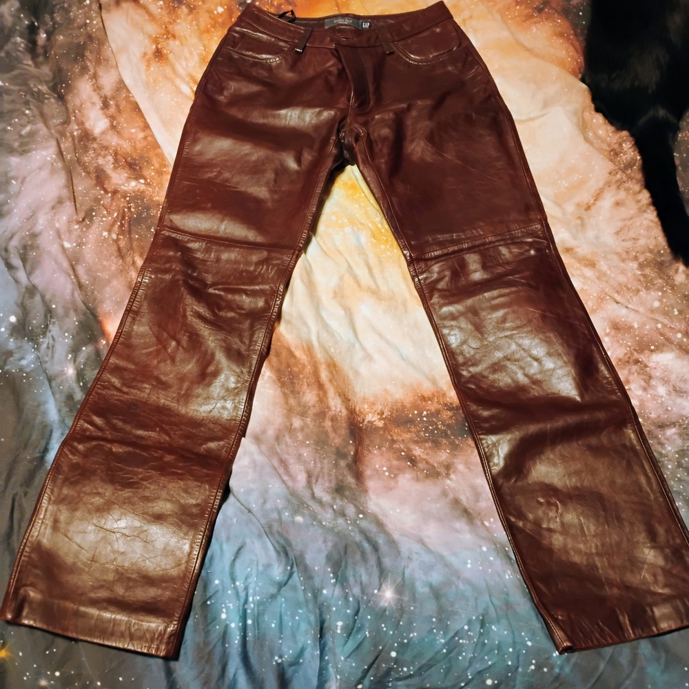 EUC Gap Brown Leather Pants Size 4/28